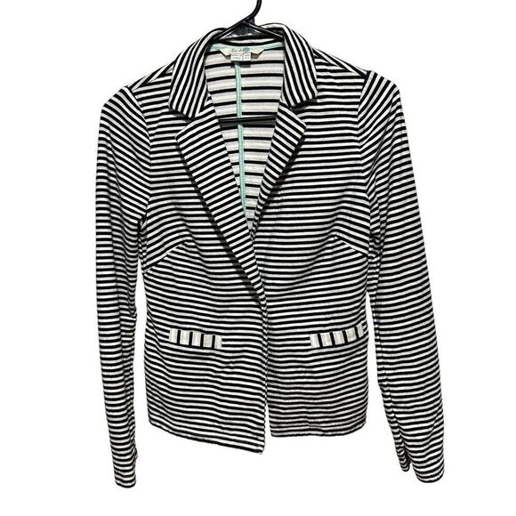 Boden Navy & White Striped Summer Jersey Knit Blazer - Picture 2 of 10